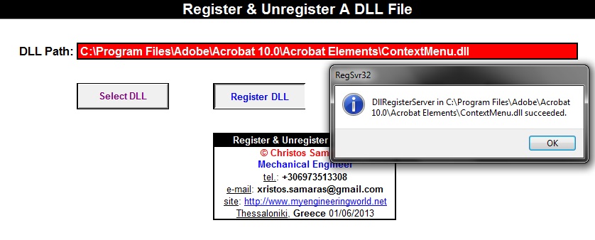 How do you register a DLL?